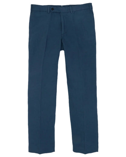 Sid Mashburn Sport Trouser: mid-rise, straight-leg blue dress pants in a cotton-canapa blend with belt loops, front button, and zip fly for a tailored look.