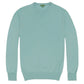 The Sid Mashburn Fine-Gauge Crewneck Sweater in light blue is crafted from Escorial wool and features long sleeves with ribbed cuffs, hem, and collar. Shown laid flat on a white background.