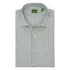 Spread Collar Dress Shirt - Olive/Sky Stripe Poplin - FINAL SALE