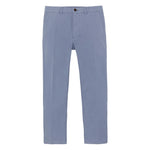 The Sid Mashburn Garment Dyed Field Pant in light blue cotton twill features a button and zip closure plus front and back pockets, shown against a plain white background.