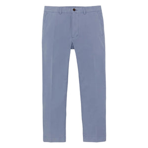 The Sid Mashburn Garment Dyed Field Pant in light blue cotton twill features a button and zip closure plus front and back pockets, shown against a plain white background.