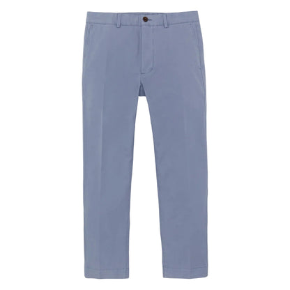 The Sid Mashburn Garment Dyed Field Pant in light blue cotton twill features a button and zip closure plus front and back pockets, shown against a plain white background.