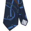 Silk Print Tie - NAVY/BROWN EQUESTRIAN