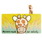 If I Were A Giraffe board book by Jellycat. Front cover features a spotted giraffe and book text.