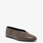 The Proenza Schouler Tee Ballet Flat features brown nappa leather, a rounded toe, and a thin black sole, shown against a white background.