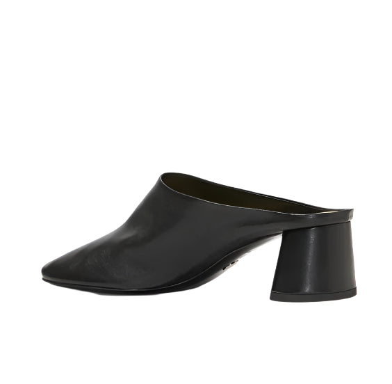 Proenza Schouler's black leather Glove Mules offer a pointed toe and sturdy block heel, making them perfect for any occasion.