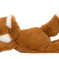 The Jellycat Smudge Fox is a brown plush toy lying flat with its tail raised, featuring white accents on the tail, ears, and face—an adorable companion.