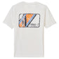 The Boys Jr. Pocket T-Shirt by Johnnie-O features a retro surfer graphic with orange and blue stripes and "johnnie-O SANTA MONICA, CA" text—ideal for fans of vintage surf style who value all-day comfort.