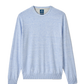 The Johnnie-O Albus Crew is an ultrasoft light blue crewneck sweater featuring long sleeves with ribbed cuffs and hem—a perfect lightweight piece for everyday layering, shown against a plain white background.