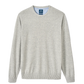 The Albus Crew by Johnnie-O is an ultrasoft, light gray crewneck sweater featuring long sleeves, ribbed cuffs, and a ribbed hem. Shown flat against a white background, it’s the ideal lightweight layer for everyday wear.