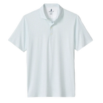 The Johnnie-O Tee Party Polo is a light blue short-sleeve shirt with a subtle textured pattern, featuring a three-button placket and a classic collar, displayed on a plain white background. Crafted from featherweight, moisture-wicking fabric, this polo is designed to keep you comfortable all day long.