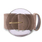 Lizzie Fortunato Louise Belt with an oversized round buckle.
