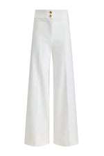 The Altuzarra Rudy Pant features a high-waisted, wide-leg silhouette, front seam detail, and two gold buttons at the waistband.