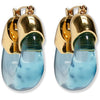 Organic Gold Hoops - Lagoon
