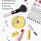 Super Smalls Mom's Makeup Play Kit features decorative jeweled makeup on a white background, plus a checklist: Cruelty-Free, Phthalate-Free, Paraben-Free, Nut-Free, Gluten-Free—ideal as safe kids' makeup or real makeup for children.