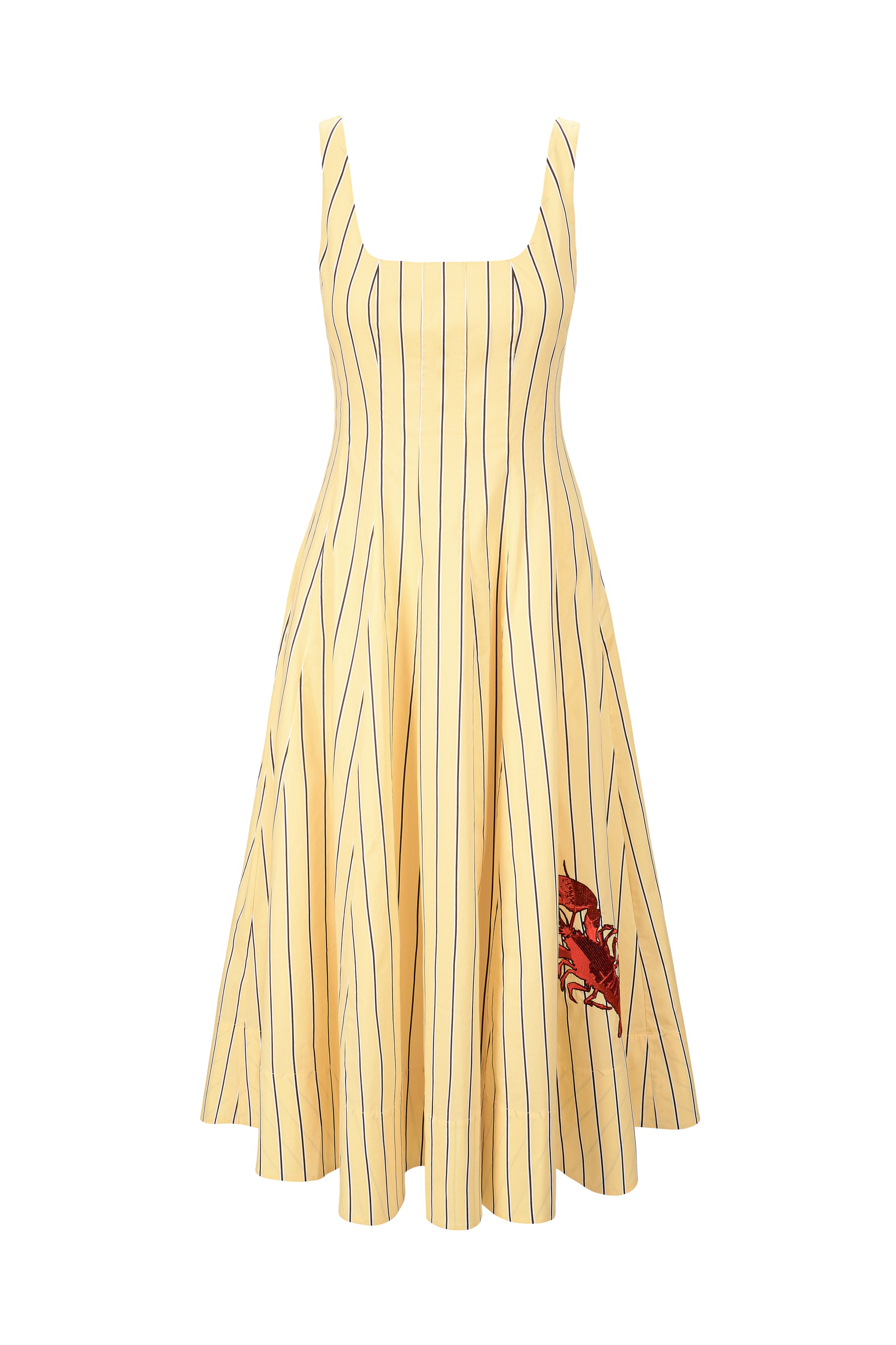 STAUD Wells Dress | Yellow/Stripe | Size 8