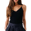 Ada V-Neck Cami with Lace - Black
