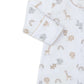 The Kissy Kissy Safari Squad Convertible Gown, crafted by the renowned brand Kissy Kissy, features a charming safari squad print with giraffes, lions, elephants, and rainbows in soothing pastel colors. Made from soft Pima cotton for maximum comfort.