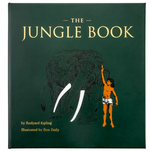 Cover of *The Jungle Book* by Rudyard Kipling, published by Graphic Image, featuring an elephant illustration and young Mowgli on a dark green leather background, capturing the essence of jungle adventures.