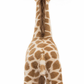 A Jellycat Dara Giraffe viewed from behind, displaying its long neck, brown and white spotted pattern, and brown hooves—the perfect nursery mascot for a Scrumptiously soft playtime safari.