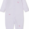 Kissy Kissy Premier Hand Embroidered Puppies Striped Footie - Pink