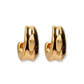 The Lizzie Fortunato Onda Hoops are a pair of 24-karat gold-plated earrings featuring a smooth, reflective surface and irregular, wavy edges, designed for pierced ears.