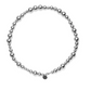 The LIÉ STUDIO Elly Necklace by Lie Studio features silver-plated brass beads with a circular pendant near the clasp.