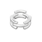 The LIÉ STUDIO Emily Ring by Lie Studio is a stunning statement piece featuring an interlocking geometric design, crafted in silver with a smooth finish and adorned with elegant 18-carat gold-plated accents.
