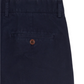 Close-up of the Sid Masburn Garment Dyed Field Pant by Sid Mashburn, showcasing slim-straight navy blue pants made from lightweight cotton twill, with a garment-dyed finish and a back pocket with a button closure.