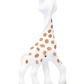 Sophie la Girafe, a cherished white rubber giraffe toy with brown spots, is shown from the back against a white background.