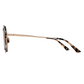 Side view of Angie Sunglasses by Jimmy Fairly, featuring a round stainless steel frame and tortoiseshell-patterned temple tips, set against a white background.