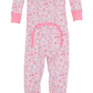 The Beaufort Bonnet Company's Baby Girl's Noelle's Night Night is a pink, long-sleeve onesie with Mableton Mini Floral print, attached footies, and a convenient back flap.