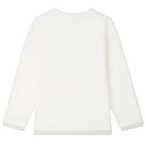 Bonpoint Boys' Bartholome White T-shirt with Car Print in organic cotton, shown from the back and laid flat on a white background.