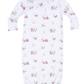 Angel Dear Baby Girls' Kimono Gown features playful pink and green golf carts, clubs, flags, and holes in a comfy long-sleeve bamboo design—perfect sleepwear for your little golfer.