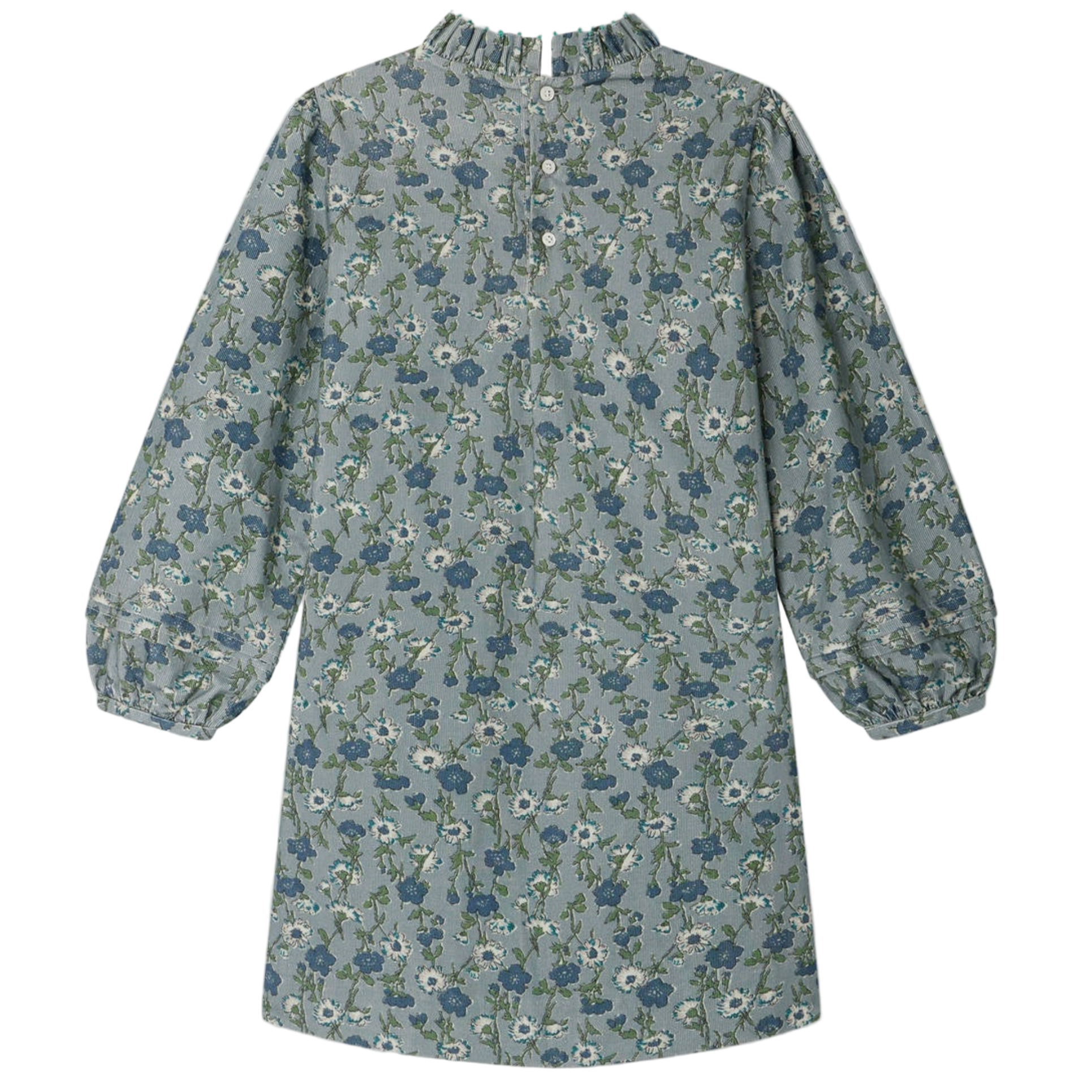 The Bonpoint Girls' Topaz Dress features an embroidered collar and is crafted from pleated Liberty velvet fabric.