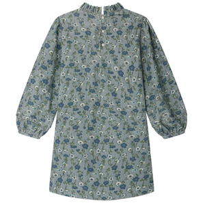 The Bonpoint Girls' Topaz Dress features an embroidered collar and is crafted from pleated Liberty velvet fabric.