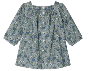 The Bonpoint Baby Girls' and Girls' Jada Dress is crafted from Liberty velvet fabric, featuring smocking, embroidery, and a beautiful floral pattern.