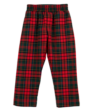 Navy Twill Sheffield Pants for baby boys and boys from The Beaufort Bonnet Company, featuring an elastic waistband, displayed on a white background.