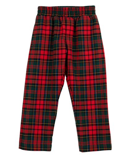 Navy Twill Sheffield Pants for baby boys and boys from The Beaufort Bonnet Company, featuring an elastic waistband, displayed on a white background.