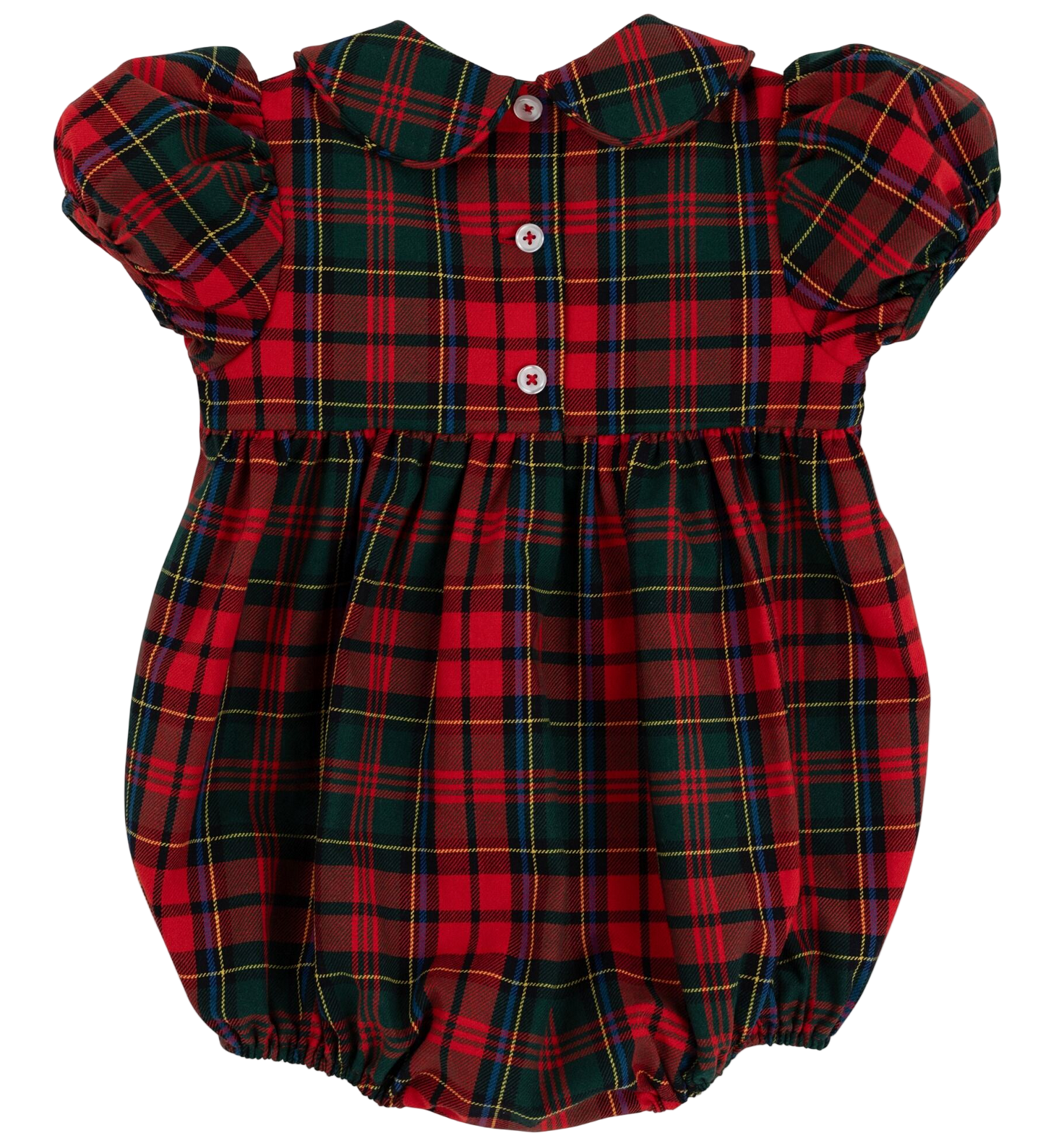 The Beaufort Bonnet Company's Baby Girls' Dottie Hart Bubble in Paces Mill Plaid features a charming red and black design, making it perfect for any occasion.