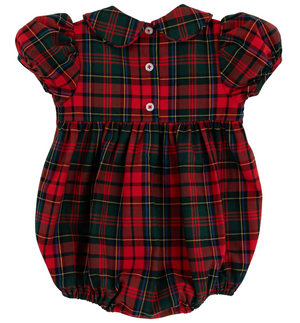 The Beaufort Bonnet Company's Baby Girls' Dottie Hart Bubble in Paces Mill Plaid features a charming red and black design, making it perfect for any occasion.
