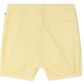 Back view of Bonpoint's Baby and Kids' Azur Bloomer in pale yellow—features an elastic waistband, single back pocket, and gathered leg hems for easy dressing and comfortable everyday wear.