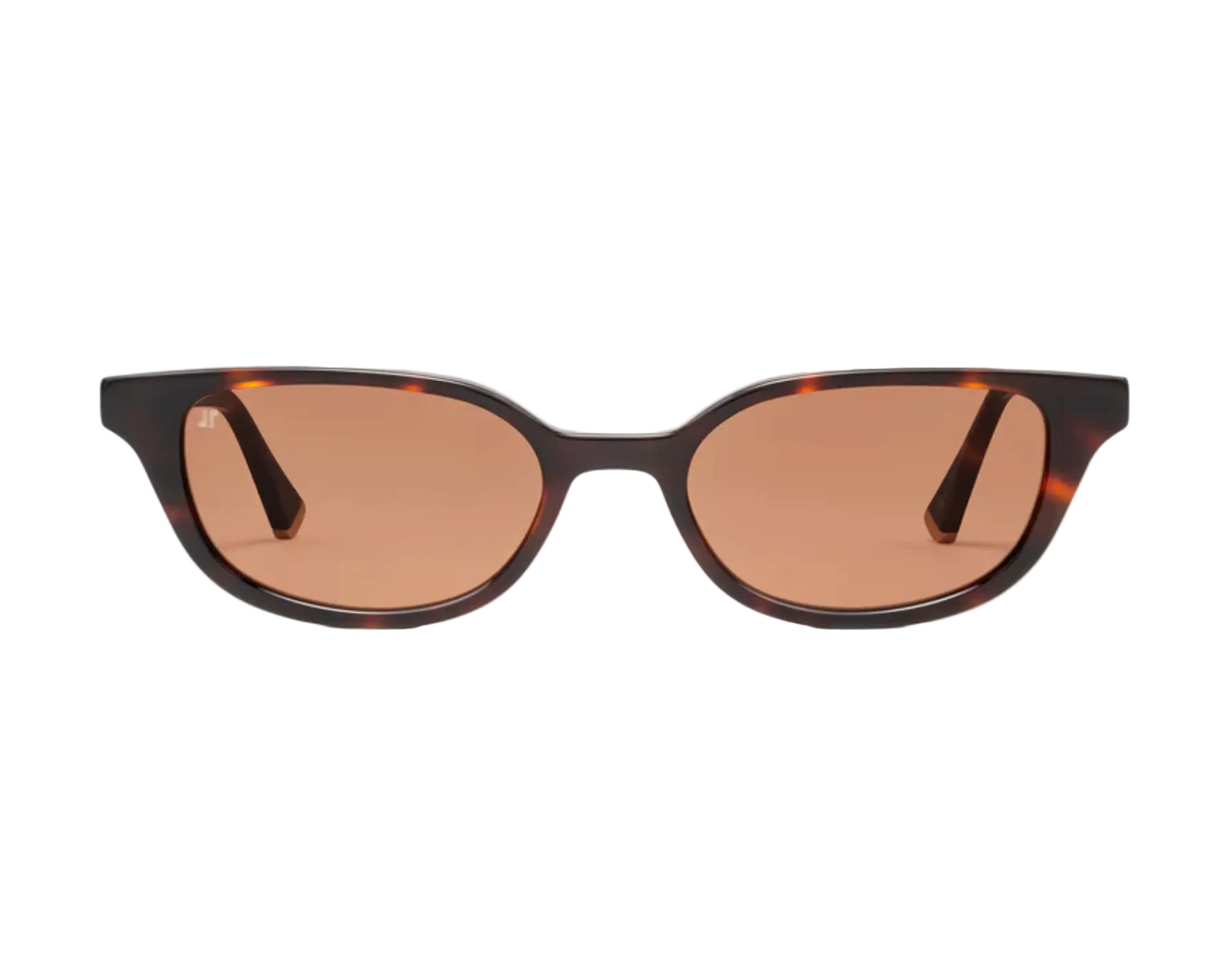 The Pippa cat-eye sunglasses by Jimmy Fairly feature a butterfly frame crafted from dark tortoiseshell cellulose acetate and brown tinted lenses, displayed against a white background.