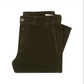 The Sid Mashburn Field Pant in dark olive green corduroy, neatly folded on a white background.