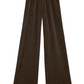 Suzie Kondi Zephyra Velour Pants in dark brown, featuring a wide-leg silhouette and a high-waisted elastic waistband.