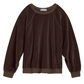 Dark brown, relaxed-fit Samos Velour Sweatshirt with a crew neckline and ribbed trim at the cuffs and hem, perfect for travel.
