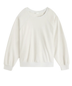 Off-white Samos Velour Sweatshirt in a relaxed fit with raglan sleeves and ribbed trim.