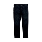 A pair of Tellis Modern Slim Denim jeans by AG Jeans in a dark wash, made from Comfort Stretch Indigo Denim, displayed against a white background.
