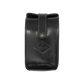 The Barberino's Travel Set is a black leather pouch with visible stitching, a flap closure, and an embossed logo—ideal for storing luxury grooming essentials or your travel shaving set.