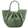 Small Ruched Soft Suede Tote - Patina